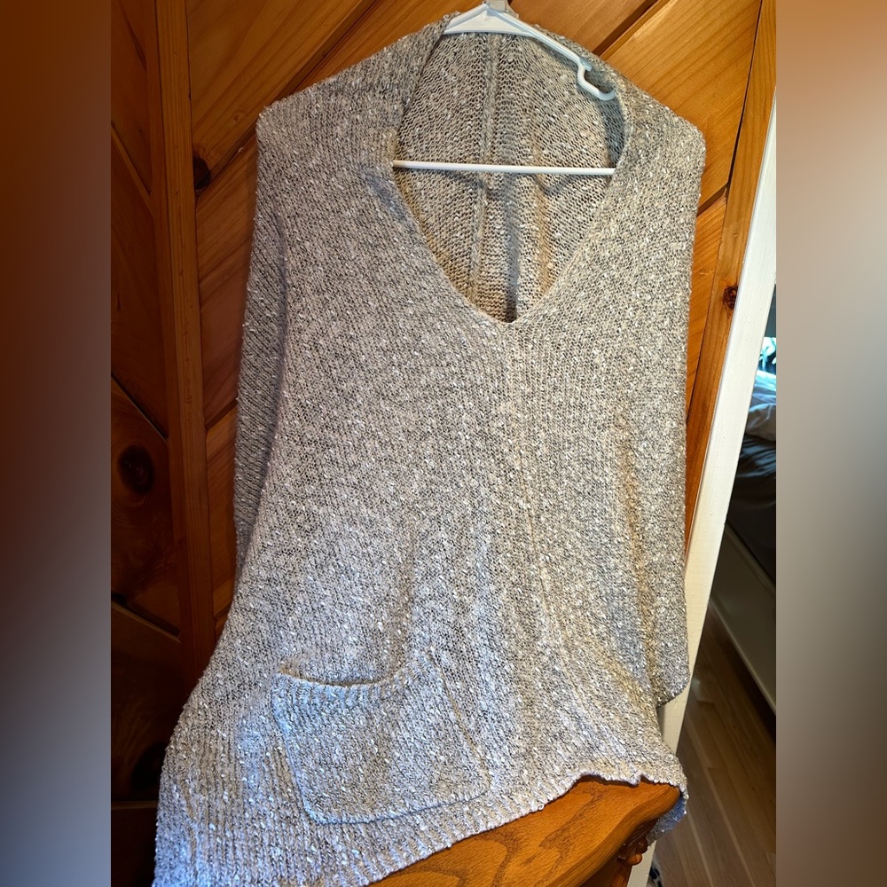 Poncho Style See Thru Winter Sweater XXL